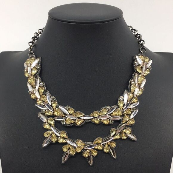 Deepa Gurnani Rhinestone Crystal Beaded Necklace New With Tags Empress of Aria - Picture 1 of 16